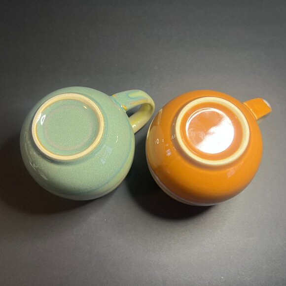 Set of 2 Multi-Color Ombre Style Striped Ceramic Glazed Coffee Mugs Cups 18oz - Picture 8 of 8